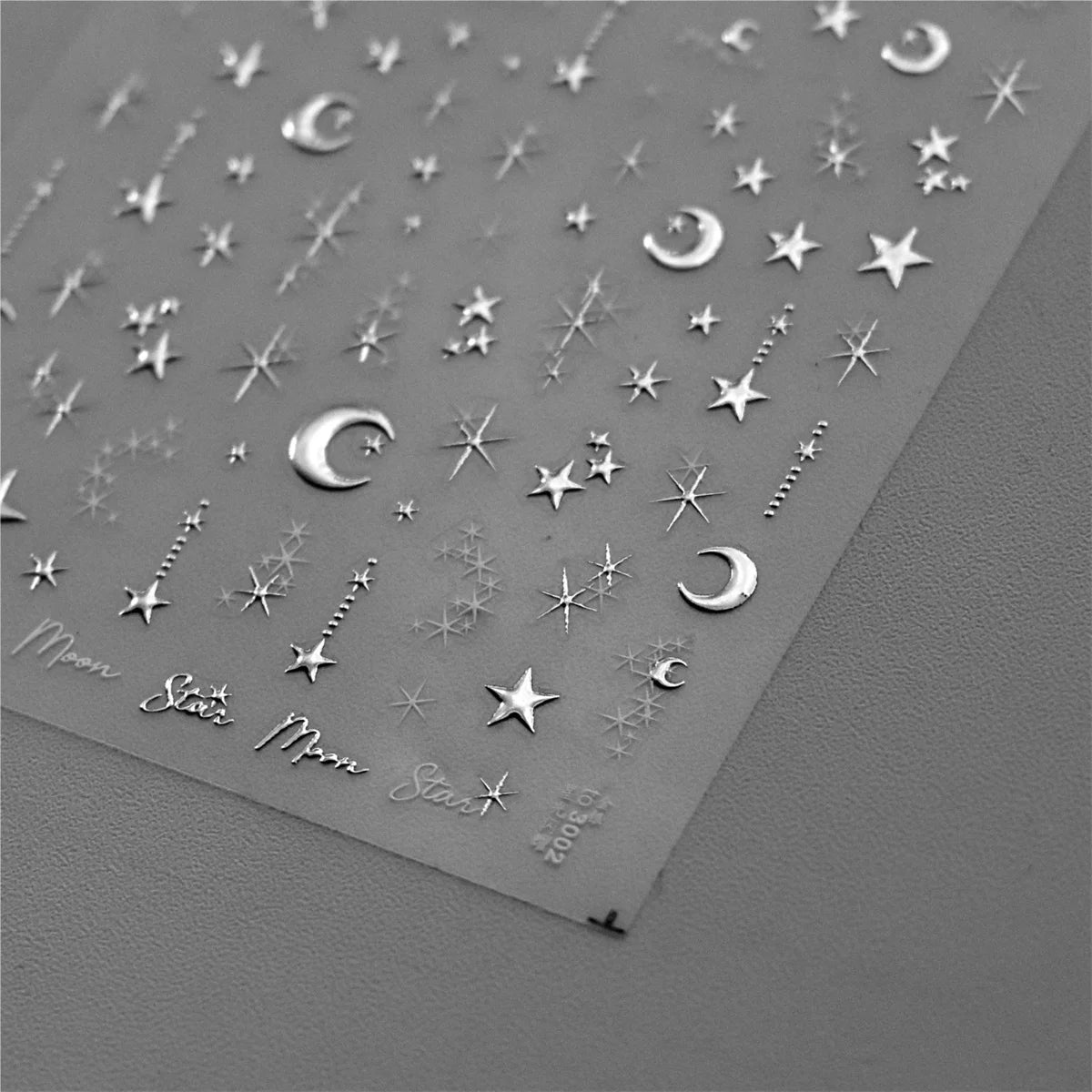 1PC 5D Nail Stickers Gold Silver Star Moon Accessories