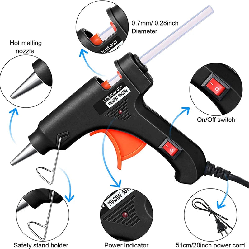 70W Hot Melt Glue Gun Mini for 7Mm Glue Sticks