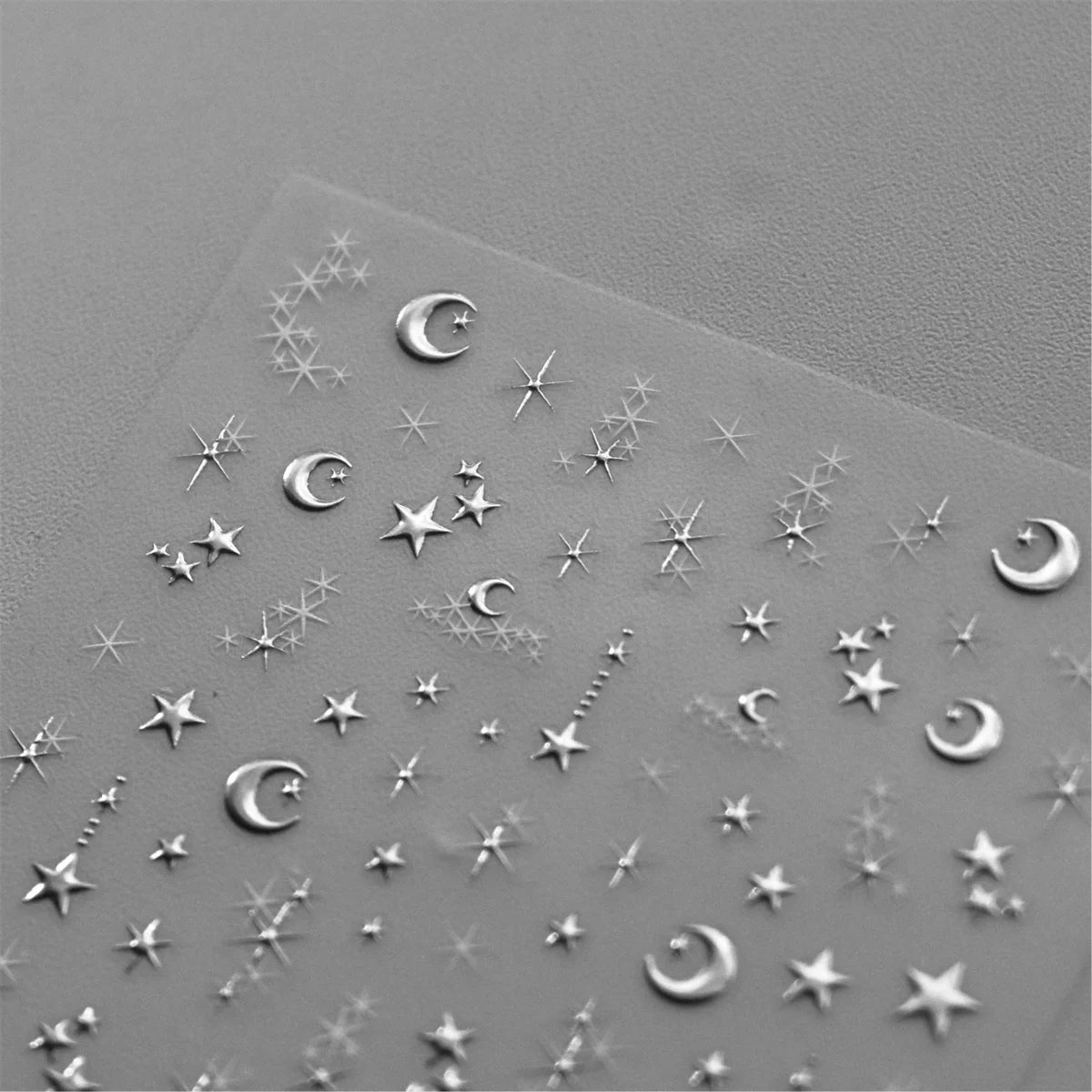 1PC 5D Nail Stickers Gold Silver Star Moon Accessories